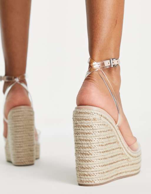 Clear cheap wedges espadrille