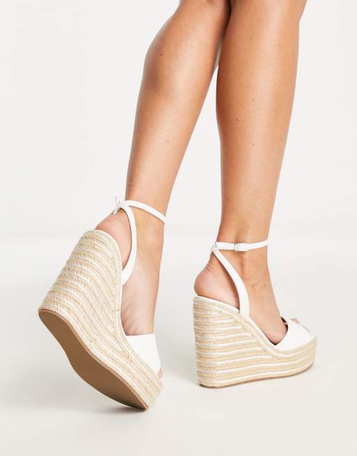 ASOS DESIGN Tasha Espadrilles pointure large semelle compens e Blanc