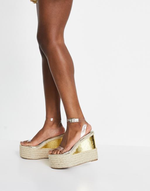 ASOS DESIGN Tasha high wedges in clear