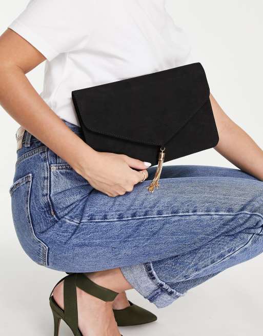 Asos design tassel clutch bag sale