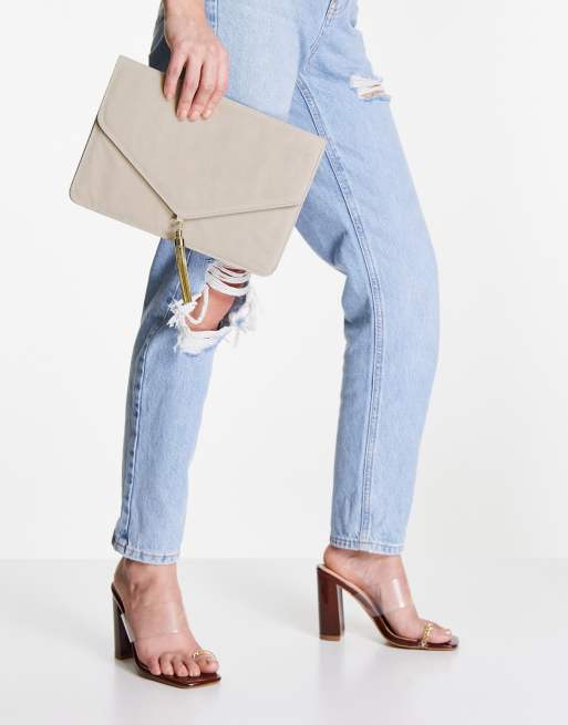 Asos cream sale clutch bag