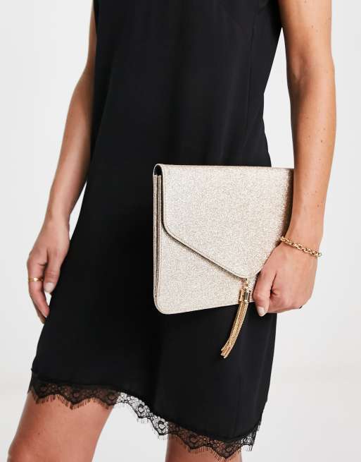 Asos gold online clutch