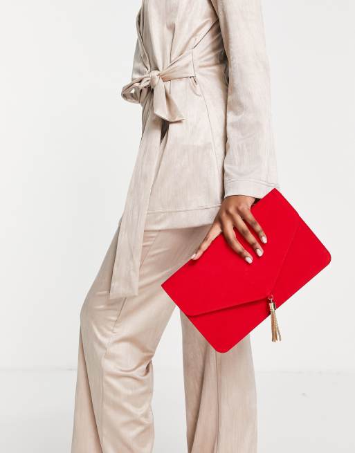 Red clutch sale bag asos