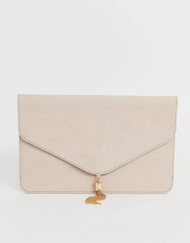 ASOS DESIGN tassel clutch bag