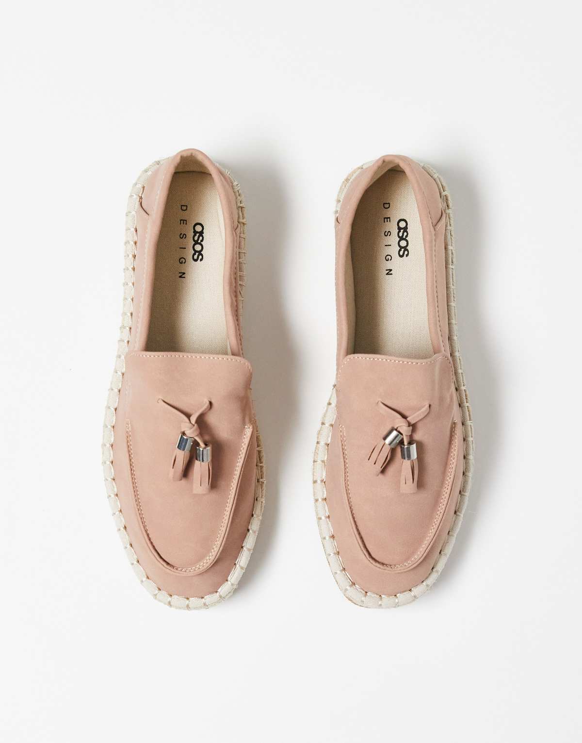 ASOS DESIGN tassel loafer espadrilles in pink