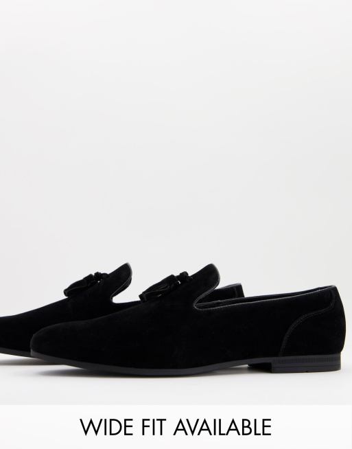 Asos Design Tassel Loafers In Black Faux Suede Asos 8792