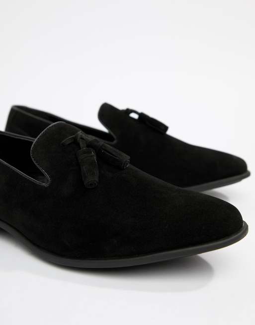 Asos black suede clearance loafers