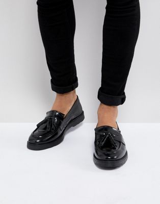 ASOS DESIGN tassel loafers in black leather | ASOS