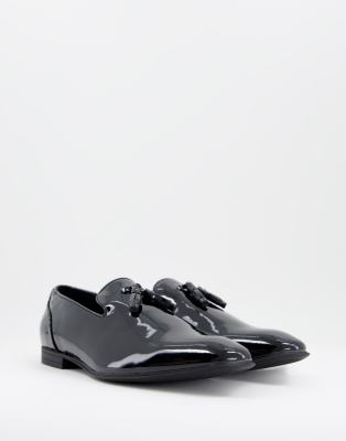 ASOS DESIGN tassel loafers in black patent