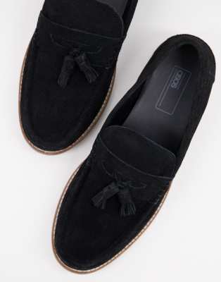 asos black suede loafers
