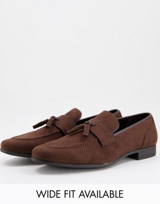  ASOS DESIGN tassel loafers in brown faux suede  - ASOS Price Checker