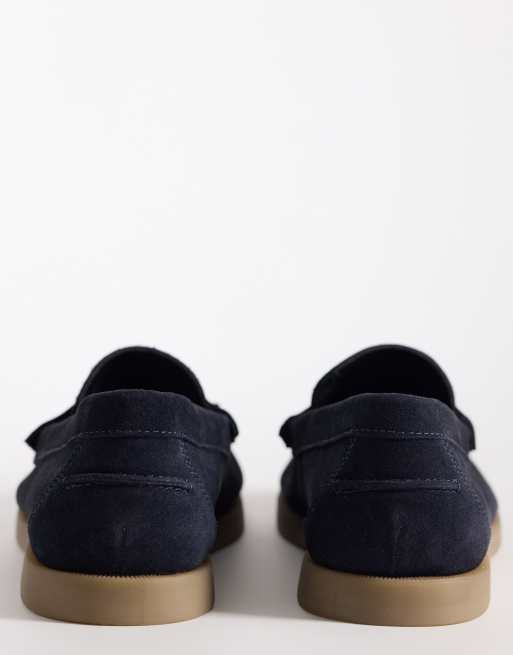 ASOS DESIGN tassel loafers in navy suede, 3 of 4