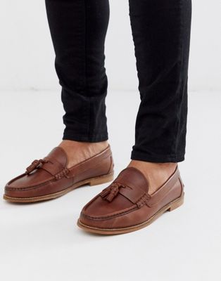tan slip on loafers