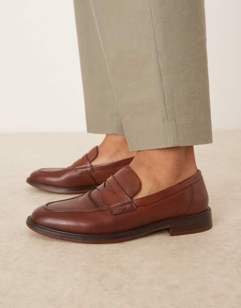 ASOS DESIGN tassel loafers in tan leather - view 1