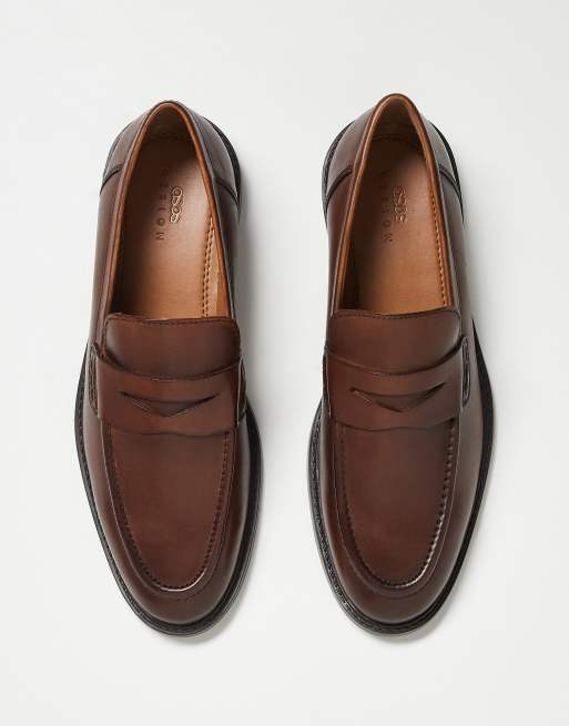 ASOS DESIGN tassel loafers in tan leather