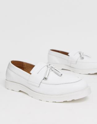 white tassel loafers