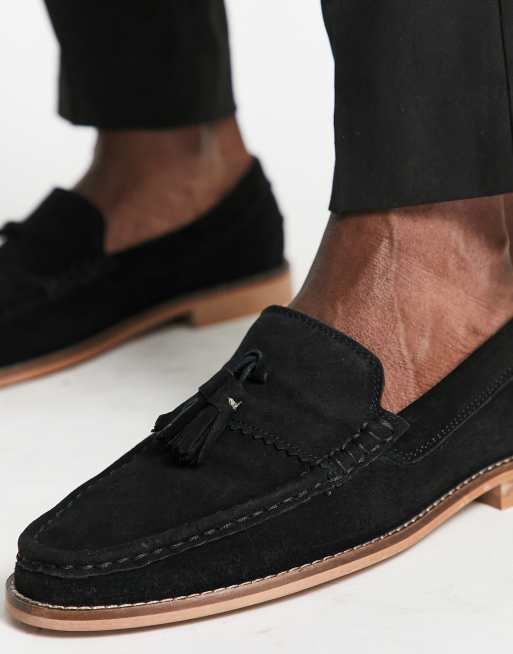 ASOS DESIGN – Tasselloafer aus schwarzem Wildleder mit natürlicher Sohle, 2 von 4
