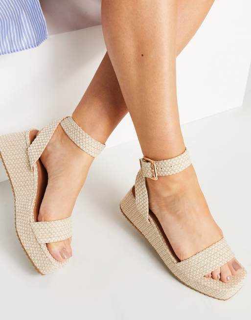 ASOS DESIGN – Tatiana – Sandalen mit Plateausohle in Natur, 3 von 4