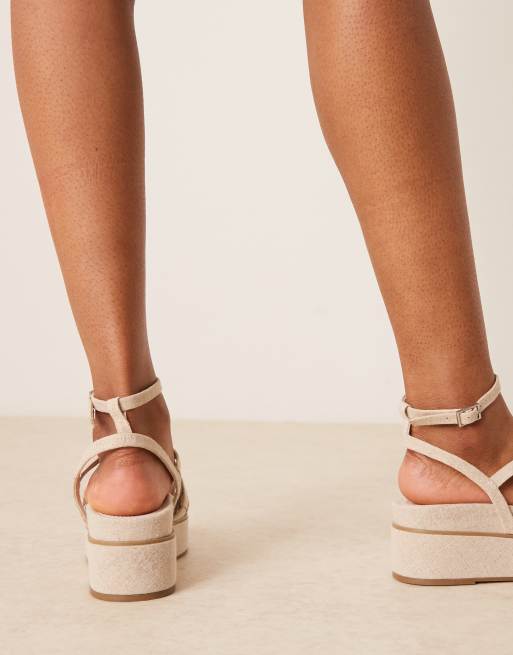 ASOS DESIGN Taurus 2 strappy flatform sandals in natural