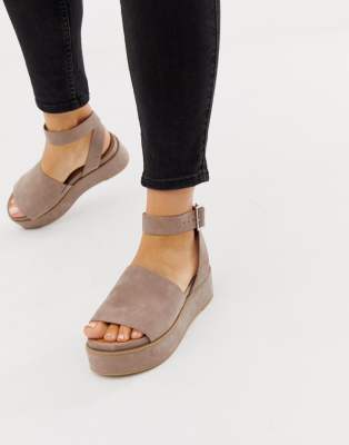 asos design wide fit taylor flatform sandals