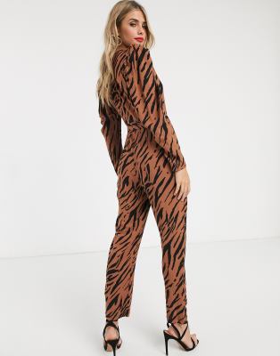 tiger print jumpsuit