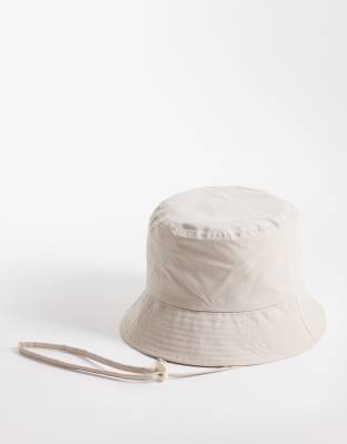 Asos Design Tech Bucket Hat In Neutral