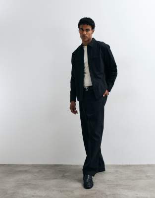 Asos Design Tech Overshirt In Black