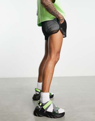 ASOS DESIGN tech sandals in black and neon green on chunky sole - ASOS Price Checker