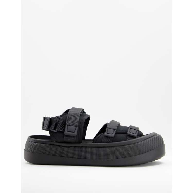 ASOS DESIGN tech sandals in black with chunky sole ASOS