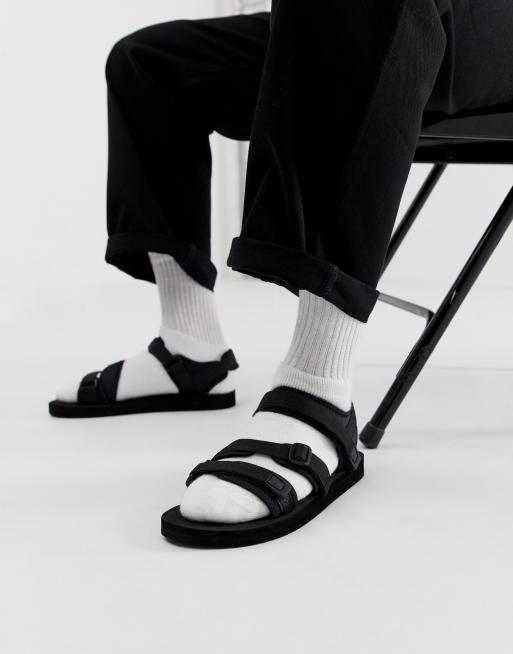 ASOS DESIGN tech sandals in black with tape straps | ASOS