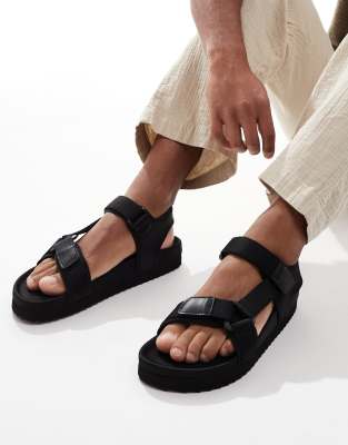 Asos Design Tech Sandals In Black