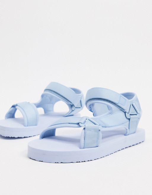 ASOS DESIGN tech sandals in faded blue drench