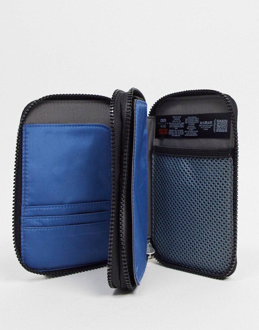 ASOS DESIGN tech storage bag in blue nylon-Blues