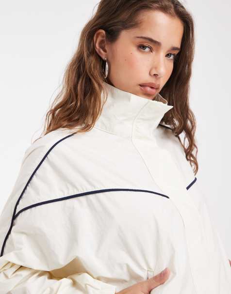 ASOS DESIGN techniczna kurtka typu windbreaker z golfem w kolorze ecru - view 1