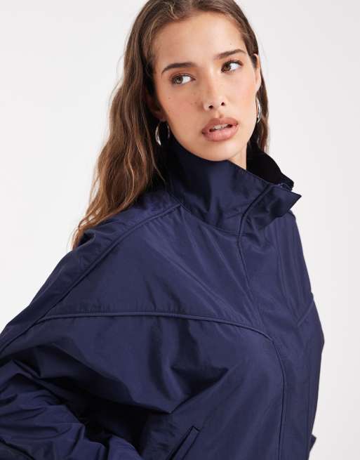 ASOS DESIGN techniczna kurtka typu windbreaker z golfem w kolorze granatowym, 3 z 4