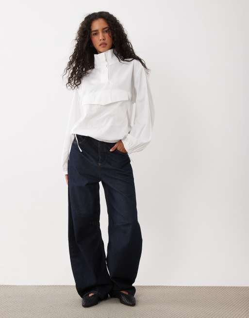 ASOS DESIGN techy coljack met ballonmouwen co-ord in ecru, 2 van 4