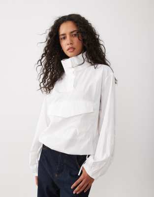 Asos Design Techy Funnel Neck Balloon Jacket Co Ord In White