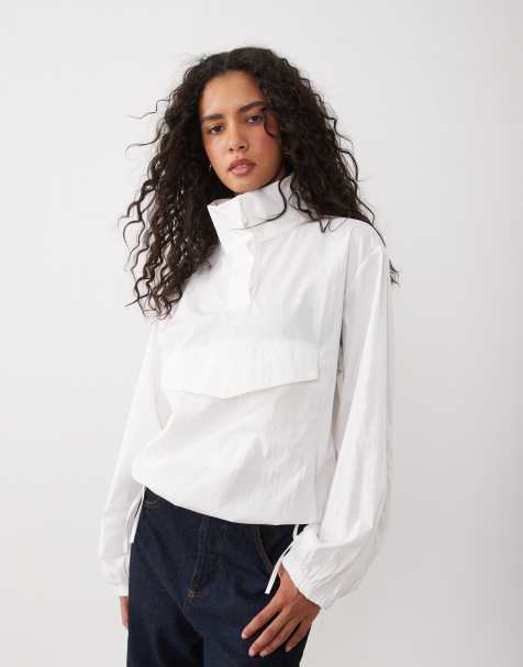 ASOS DESIGN techy funnel neck balloon jacket co ord in ecru - view 1