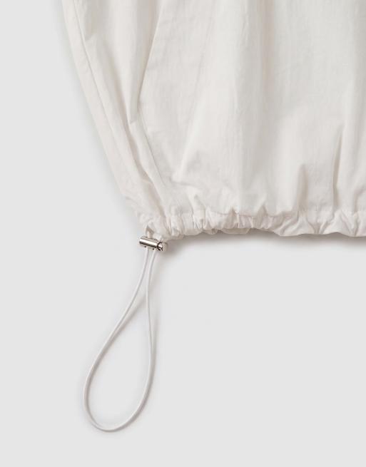 ASOS DESIGN techy funnel neck drawstring hem sports jacket in white, 7 of 7