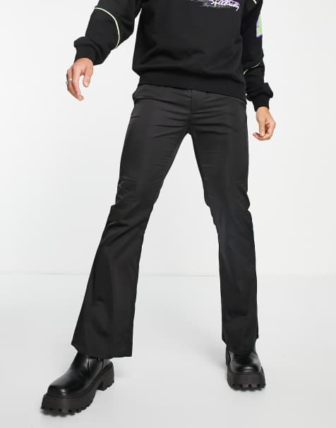 ASOS DESIGN – Techy – Schlaghose aus Nylon in Schwarz - view 1