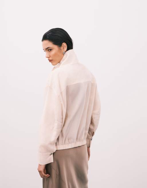 ASOS DESIGN – Techy – Utility-Windjacke in Creme mit Stehkragen, 4 von 4