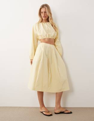 Asos Design Techy Volume Circle Skirt Set In Neutral