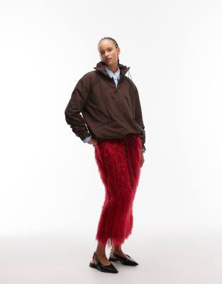 Asos Design Techy Windbreaker Jacket In Brown