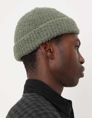 Asos Design Teddy Bear Beanie In Green