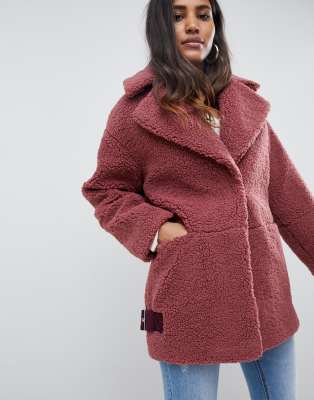 asos design teddy coat