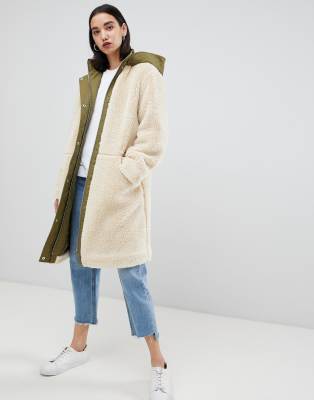 asos design teddy coat