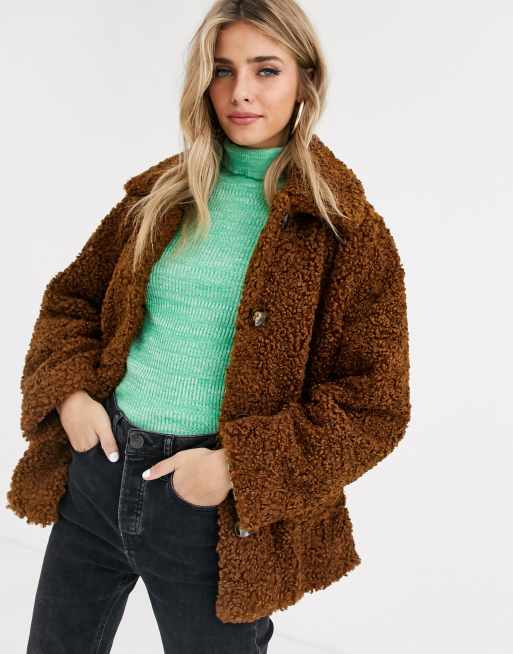 Asos design shop teddy coat