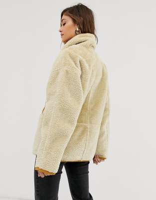 asos design teddy coat