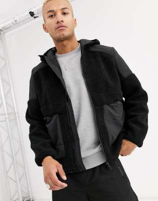 black teddy jacket with hood