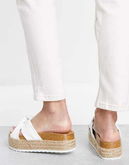ASOS DESIGN - Teegan - Sandales nouées à plateforme - Blanc, 4 de 4